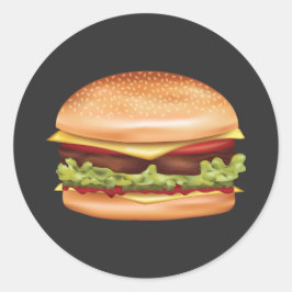 Hamburger fastfood illustratie ronde sticker