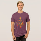 Hamburger Fastfood Lover Kerstboom Tri-Blend Shirt (Voorkant volledig)