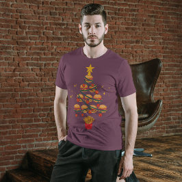 Hamburger Fastfood Lover Kerstboom Tri-Blend Shirt