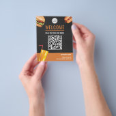Hamburger Fastfood Restaurant Scannen naar Uitzich Flyer (Hand)