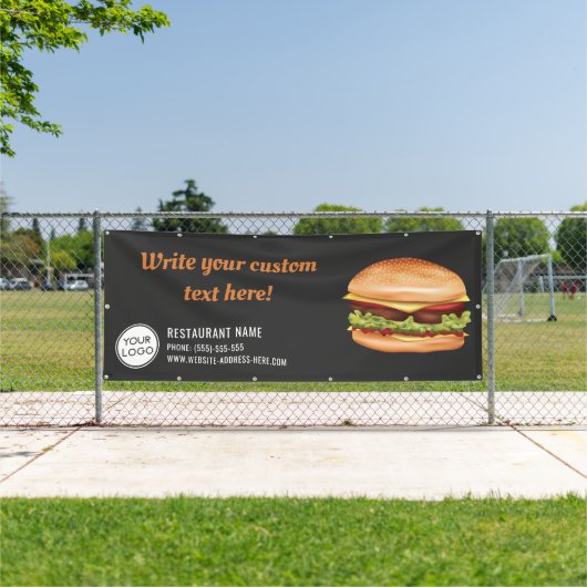 Hamburger Fastfoodrestaurant of Diner Aangepast Spandoek (Insitu)