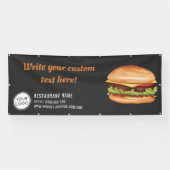 Hamburger Fastfoodrestaurant of Diner Aangepast Spandoek (Horizontaal)