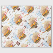 Hamburger Fries Fast Food BBQ Diner Cadeaupapier (Vlak)
