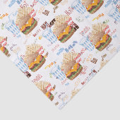 Hamburger Fries Fast Food BBQ Diner Tissuepapier (Detail)