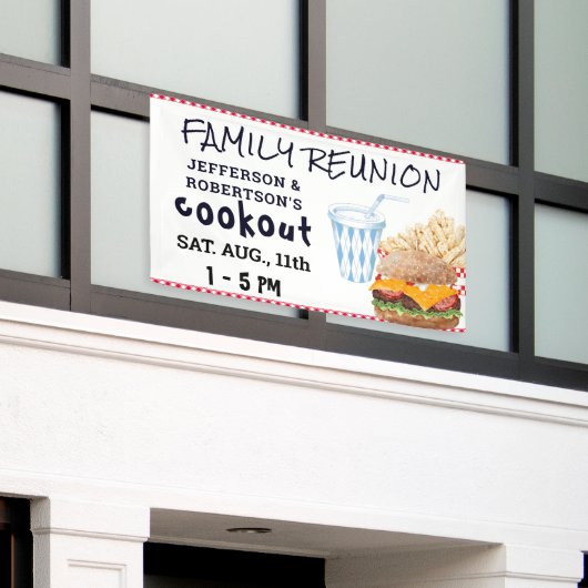 Hamburger Fries Fastfood | Gezinshereniging Spandoek (Buitenkant Gebouw)