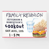 Hamburger Fries Fastfood | Gezinshereniging Spandoek (Horizontaal)