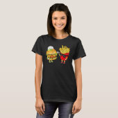 Hamburger Fries High Five Cool Fun Combo Snacks Fu T-shirt (Voorkant volledig)