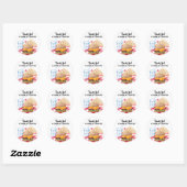 Hamburger friet fastfood BBQ diner Ronde Sticker (Vel)