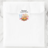 Hamburger friet fastfood BBQ diner Ronde Sticker (Tas)