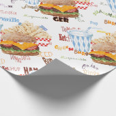 Hamburger Frites Fast Food BBQ Diner Cadeaupapier (Hoek)