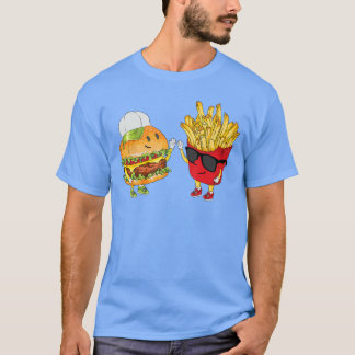 Hamburger Frites High Five Cool Fun Combo Snacks F T-shirt
