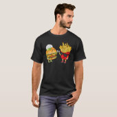 Hamburger Frites High Five Cool Fun Combo Snacks T-shirt (Voorkant volledig)