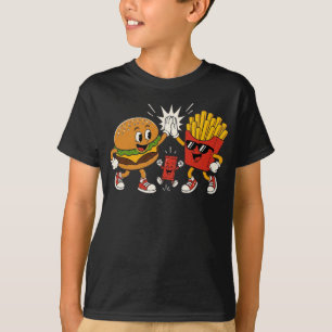 Hamburger Frites Ketchup Fast Food Snacks Grappig T-shirt