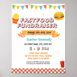 Hamburger funderaiser event sjabloon poster