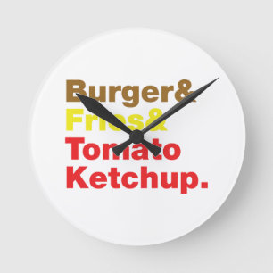 Hamburger & Gebraden gerechten & de Ketchup van de Ronde Klok