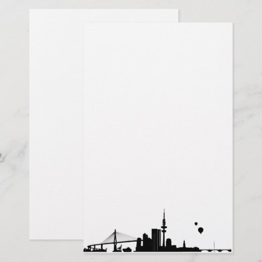 Hamburger Geschenkidee Briefpapier (Voorkant / Achterkant)