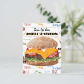 Hamburger Grappig Fast Food Briefkaart (Staand voorkant)