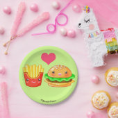 Hamburger & groente Borden 7 inch Papieren Bordje (Feest)