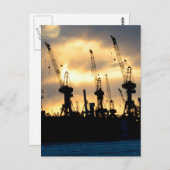 Hamburger Hafen Sonnenuntergang - Hamburg Briefkaart (Voorkant / Achterkant)