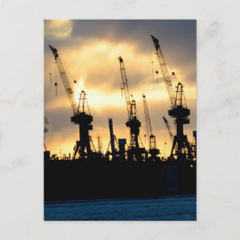 Hamburger Hafen Sonnenuntergang - Hamburg Briefkaart