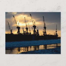 Hamburger Hafen Sonnenuntergang - Hamburg Briefkaart