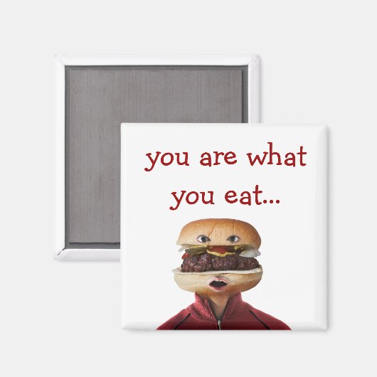 Hamburger Head-Man over wit Magneet (Voorkant / Achterkant)