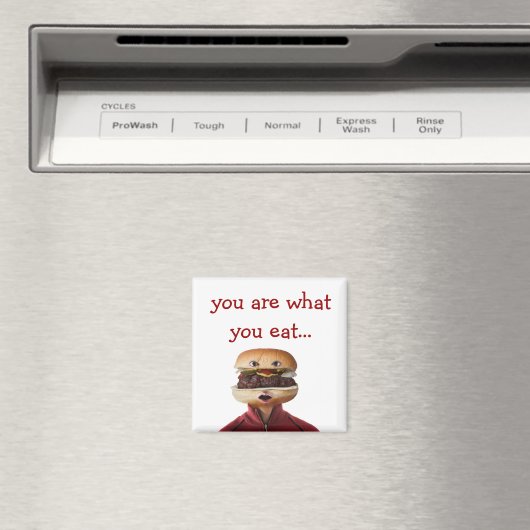 Hamburger Head-Man over wit Magneet (Insitu (Vaatwasser))