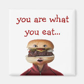 Hamburger Head-Man over wit Magneet (Voorkant)