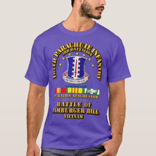 Hamburger Hill 3e Bn 187e Infanterie w Svc Ribbons T-shirt