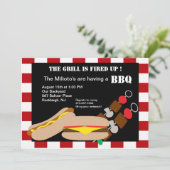 Hamburger & Hotdog met Kabobs Barbecue Invitation Kaart (Staand voorkant)