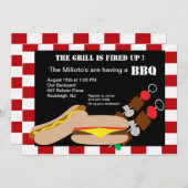 Hamburger & Hotdog met Kabobs Barbecue Invitation Kaart (Voorkant / Achterkant)