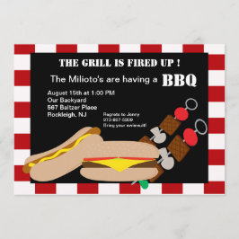 Hamburger & Hotdog met Kabobs Barbecue Invitation Kaart