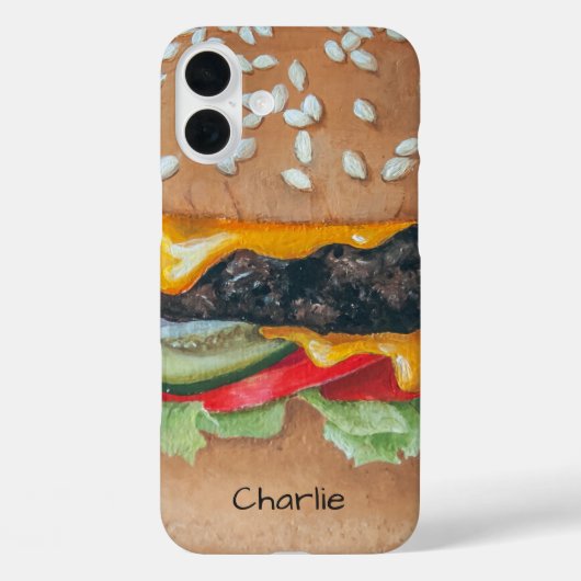 Hamburger Illustratie aangepaste naam telefoonkwes Case-Mate iPhone Case (Achterkant)