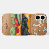 Hamburger Illustratie aangepaste naam telefoonkwes Case-Mate iPhone Case (Achterkant (horizontaal))