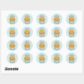 Hamburger Illustratie Birthday Dankuwel Ronde Sticker (Vel)