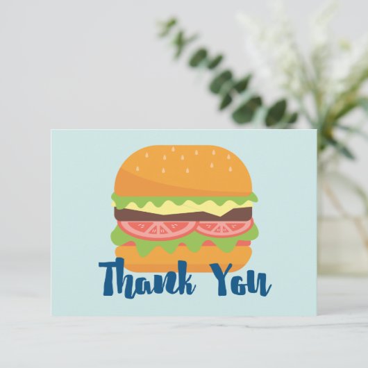 Hamburger illustratie dank u bedankkaart (Staand voorkant)