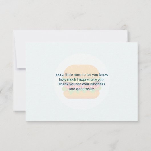 Hamburger illustratie dank u bedankkaart (Achterkant)