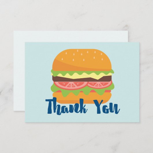 Hamburger illustratie dank u bedankkaart (Voorkant / Achterkant)