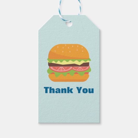 Hamburger illustratie dank u cadeaulabel (Voorkant)