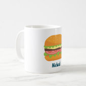 Hamburger illustratie gepersonaliseerd koffiemok (Voorkant links)