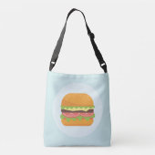 Hamburger Illustratie met tomaat en sla Crossbody Tas (Achterkant)