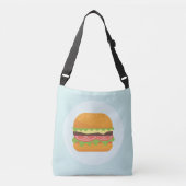 Hamburger Illustratie met tomaat en sla Crossbody Tas (Voorkant)
