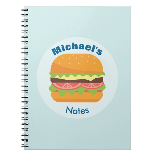 Hamburger Illustratie met tomaat en sla Notitieboek (Voorkant)
