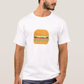 Hamburger Illustratie met tomaat en sla T-shirt (Voorkant)