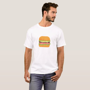Hamburger Illustratie met tomaat en sla T-shirt
