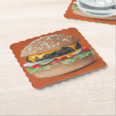 Hamburger Illustratie papier onderzetters (Gebogen)