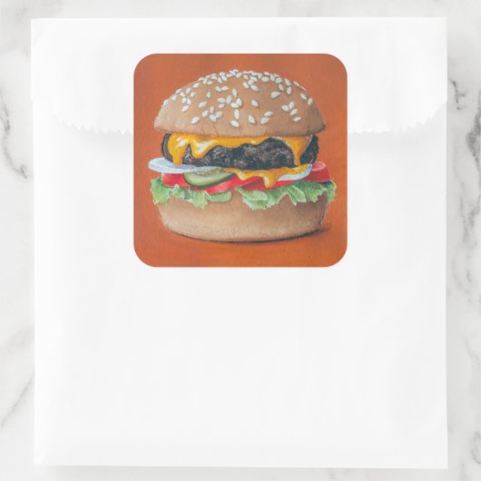 Hamburger Illustratie stickers (Tas)