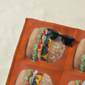 Hamburger Illustratie strandhanddoek Strandlaken (In situ)