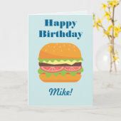Hamburger Illustration Happy Birthday Kaart (Gele Bloem)