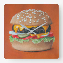 Hamburger Illustration Keukenklok